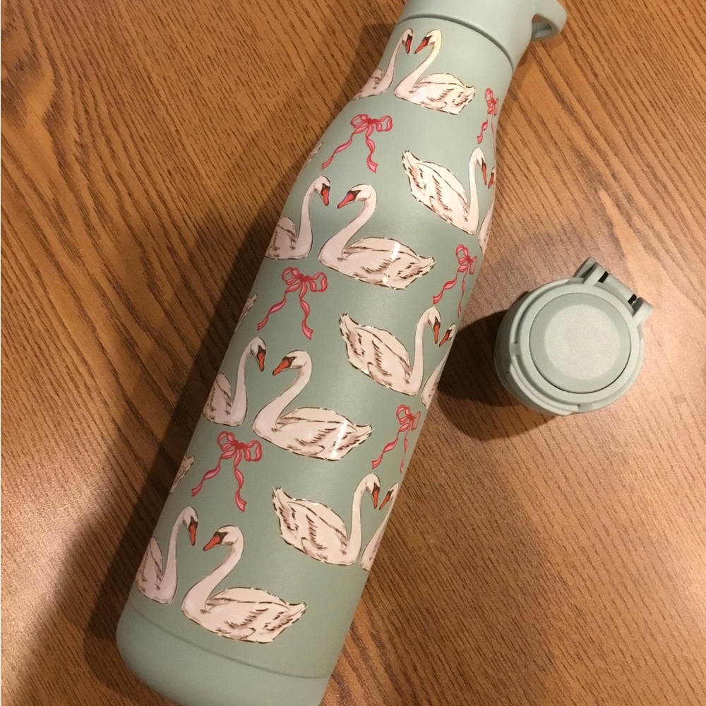 Mint Swan Print Insulated Bottle 25 oz